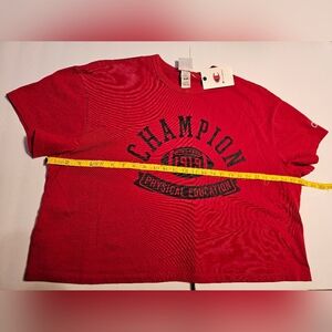 A Champion SET- Red Physical Education Tee & Shorts